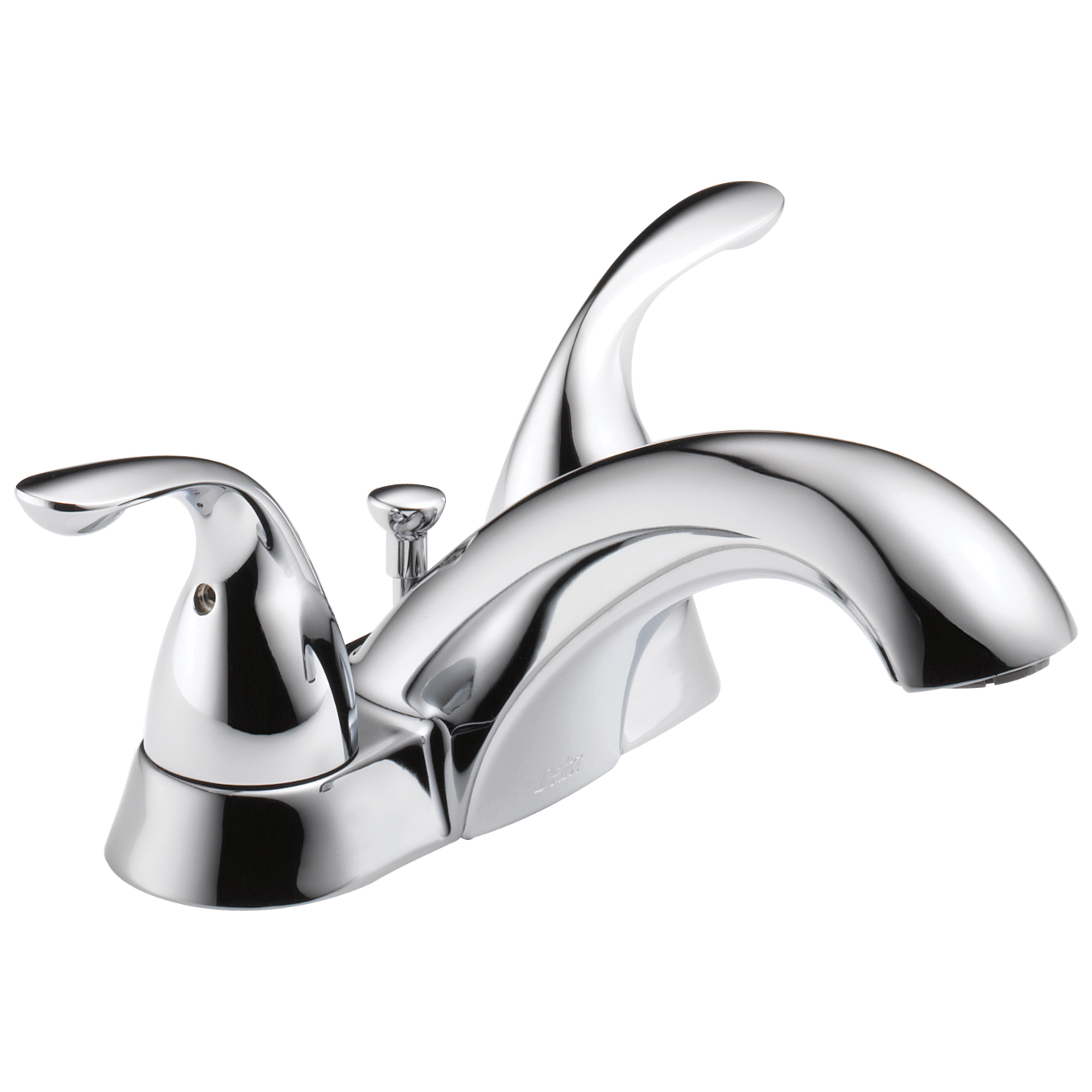 DELTA® 2523LF-MPU Centerset Lavatory Faucet, Classic, Chrome Plated, 2 Handles, Metal Pop-Up Drain, 1.2 gpm