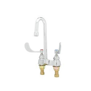 T & S B-0892 Manual Centerset Medical and Lavatory Faucet, Chrome Plated, 2 Handles, 2.2 gpm