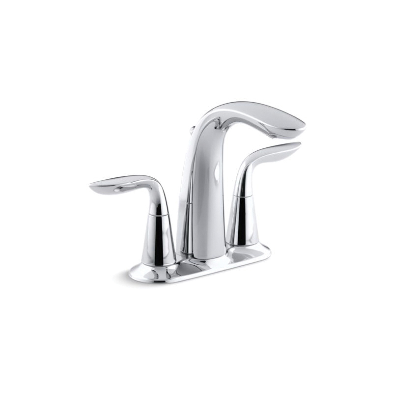 Kohler® 5316-4-CP Centerset Bathroom Sink Faucet, Refinia®, Polished Chrome, 2 Handles, Pop-Up Drain, 1.2 gpm