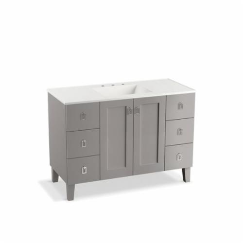 99535-LG-1WT Poplin® Bathroom Vanity Cabinet With Furniture Legs, Free Standing Mount, Mohair Gray Cabinet
