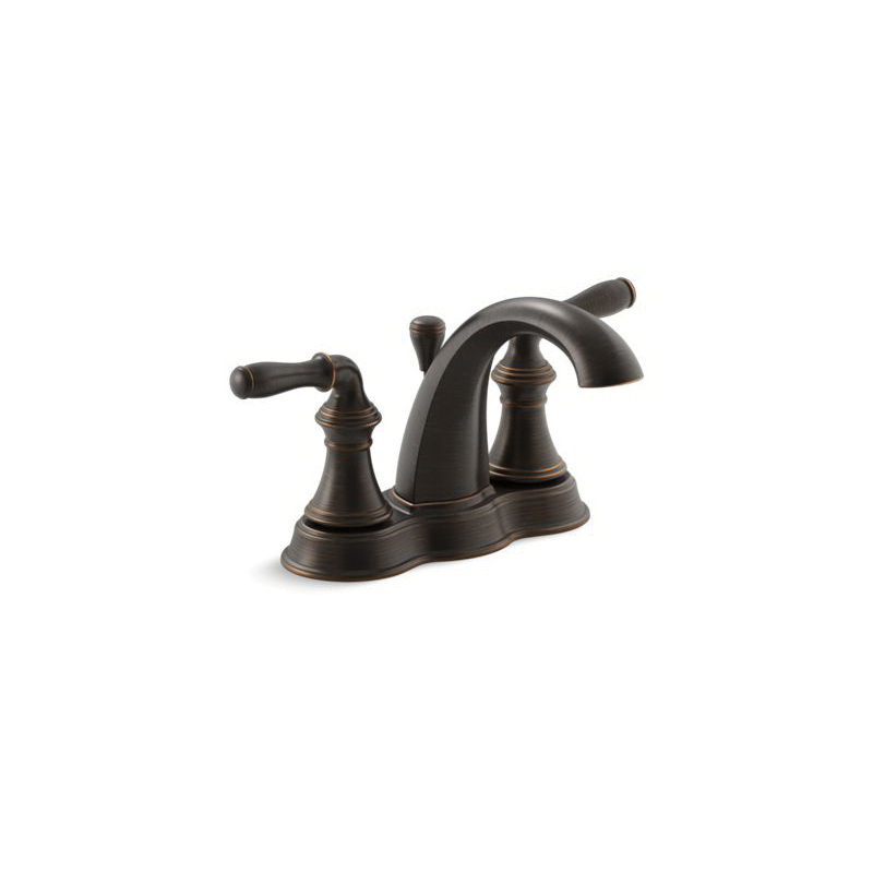 Kohler® 393-N4-2BZ Centerset Bathroom Sink Faucet, Devonshire®, Oil Rubbed Bronze, 2 Handles, Pop-Up Drain, 1.2 gpm