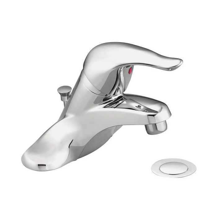 Moen® L64625 Centerset Bathroom Faucet, Chateau®, Chrome Plated, 1 Handles, 50/50 Pop-Up Drain, 1.5 gpm