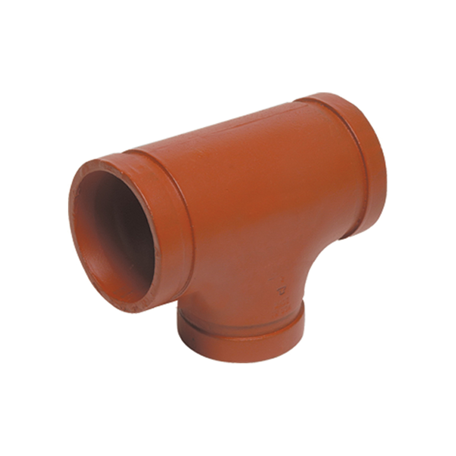 Gruvlok® 0390017408 FIG 7061 Pipe Reducing Tee, 4x4x2 in, Grooved, Ductile Iron, Rust Inhibiting Paint, Domestic