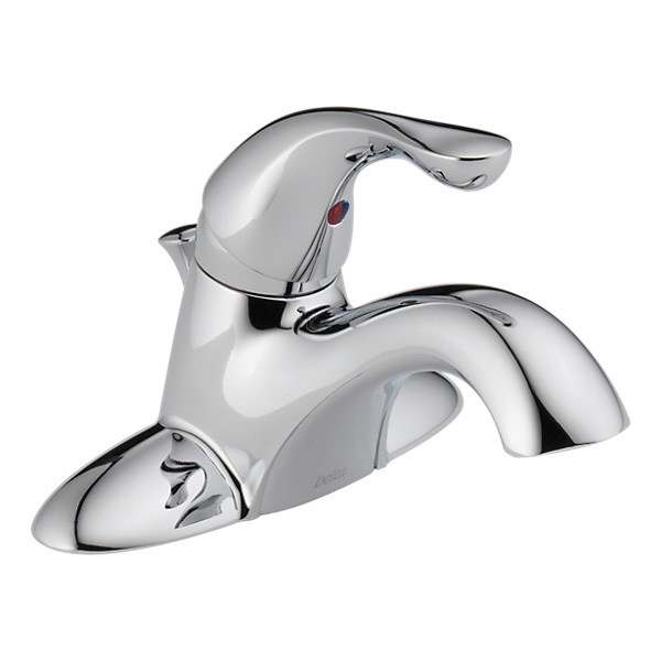 DELTA® 520-TP-DST Centerset Lavatory Faucet, Tract-Pack™, Chrome Plated, 1 Handles, 50/50 Pop-Up Drain, 1.2 gpm
