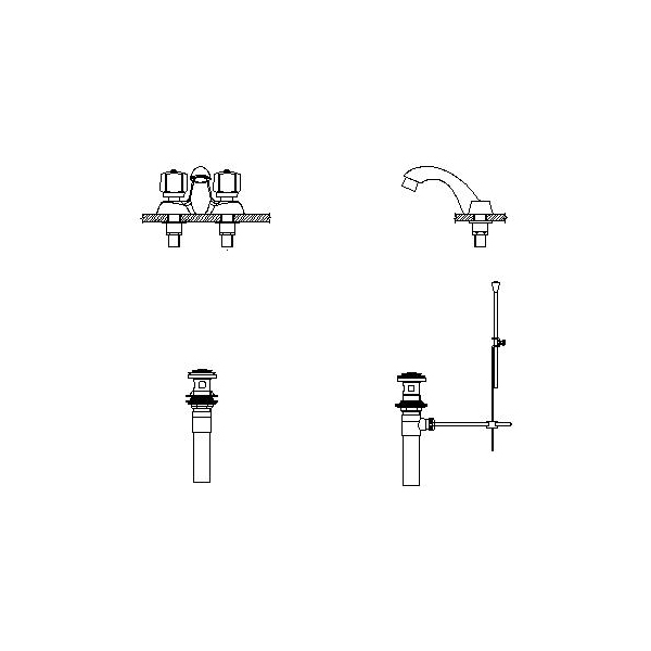 DELTA® 21C231 Heavy Duty Centerset Sink Faucet, TECK®, Polished Chrome, 2 Handles, Metal Pop-Up Drain, 1.5 gpm
