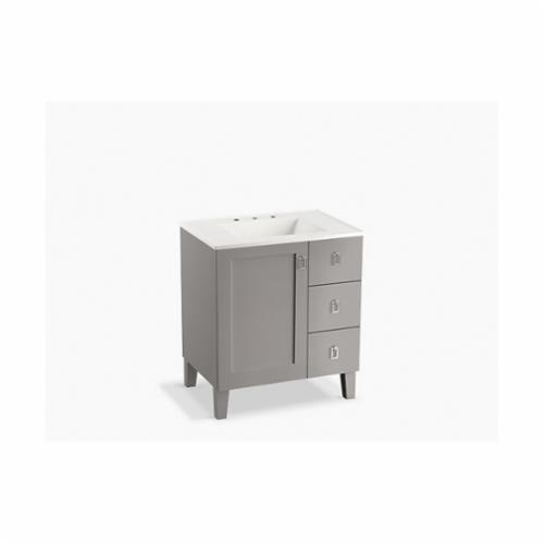 99530-LGR-1WT Poplin® Bathroom Vanity Cabinet With Furniture Legs, Free Standing Mount, Mohair Gray Cabinet
