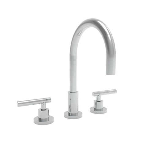 990L/15 East Linear Widespread Lavatory Faucet, Polished Nickel, Pop-Up Drain
