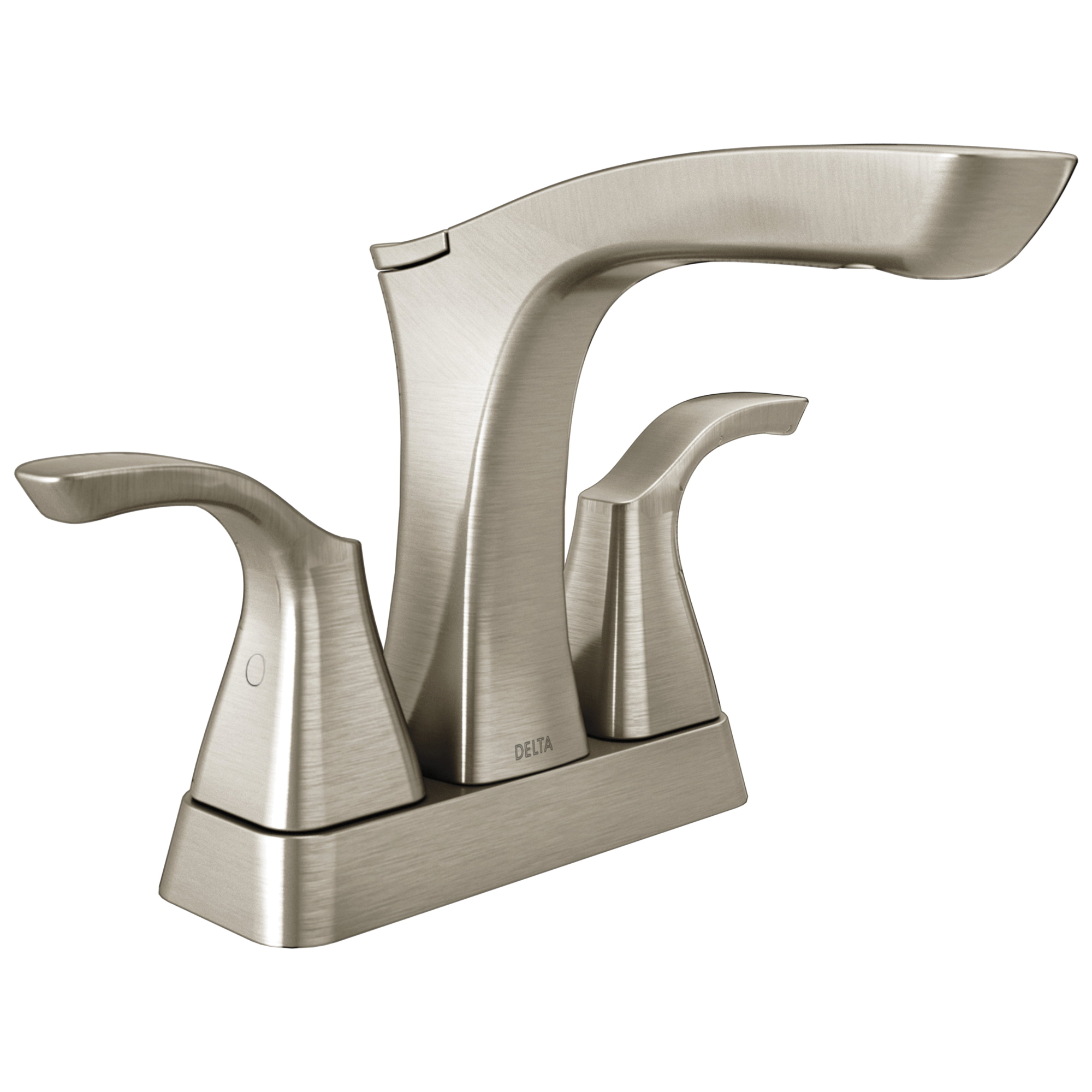 2552-SSMPU-DST Centerset Lavatory Faucet, Tesla®, Stainless Steel, 2 Handles, Metal Pop-Up Drain, 1.2 gpm - Discontinued