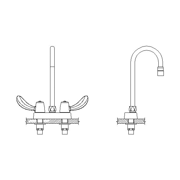 DELTA® 27C4874 Heavy Duty Lavatory Sink Faucet, TECK®, Polished Chrome, 2 Handles, 1 gpm