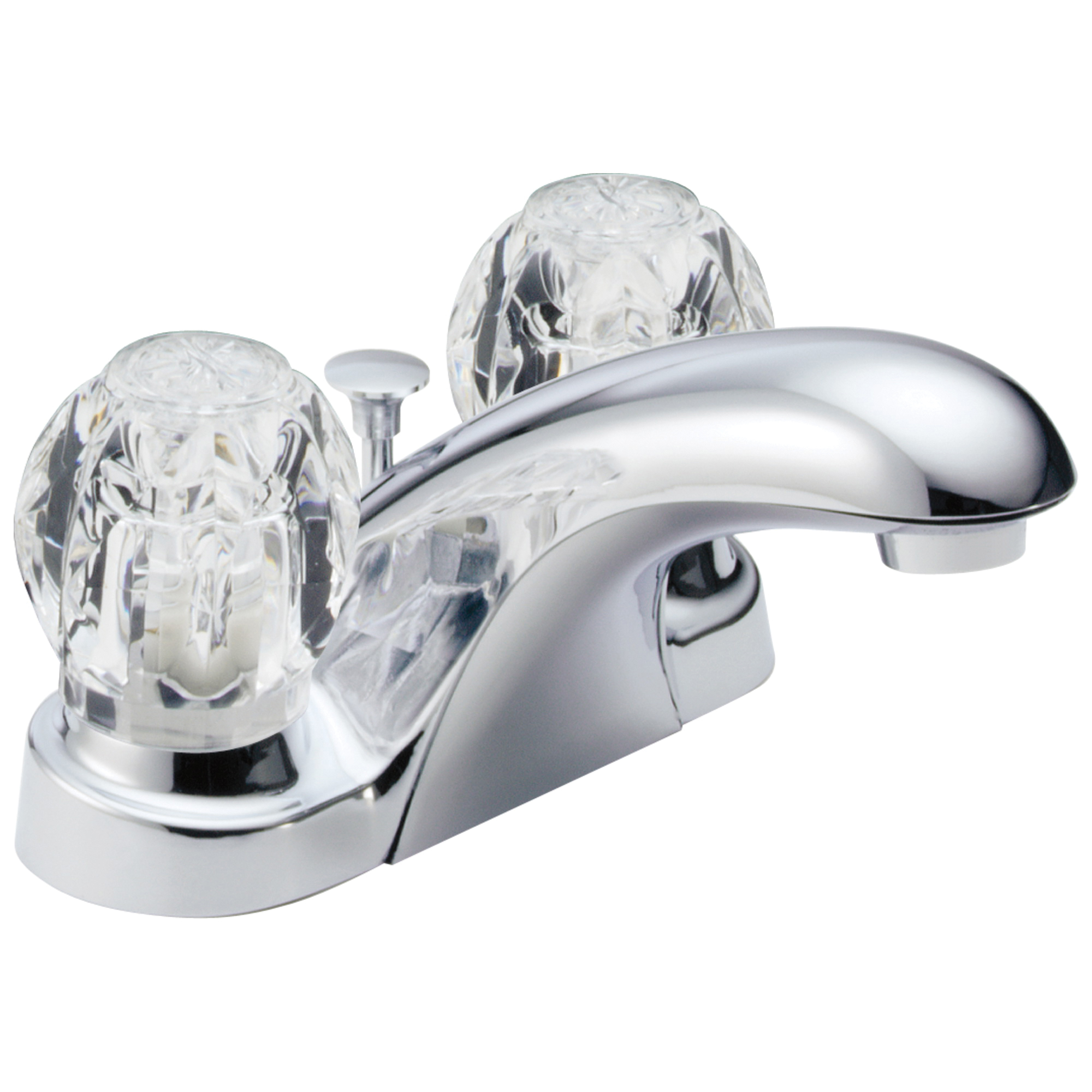DELTA® B2512LF Centerset Lavatory Faucet, Foundations®, Chrome Plated, 2 Handles, Pop-Up Drain, 1.2 gpm