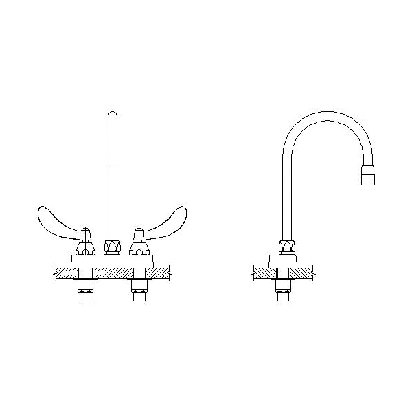 DELTA® 27C4944-LS Heavy Duty Lavatory Sink Faucet, TECK®, Polished Chrome, 2 Handles, 1.5 gpm