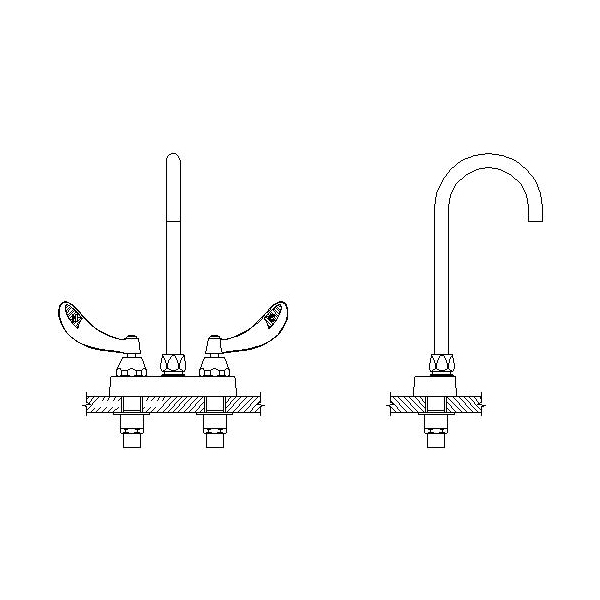 DELTA® 27C4874-TI Heavy Duty Lavatory Sink Faucet, TECK®, Polished Chrome, 2 Handles, 1 gpm