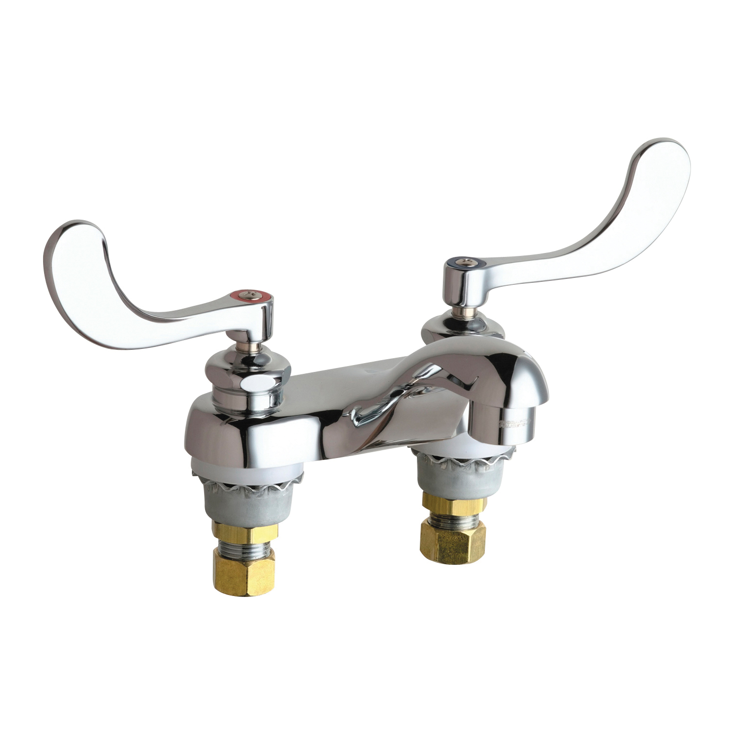 Chicago Faucet® 802-V317ABCP Lavatory Sink Faucet, Chrome Plated, 2 Handles, 2.2 gpm
