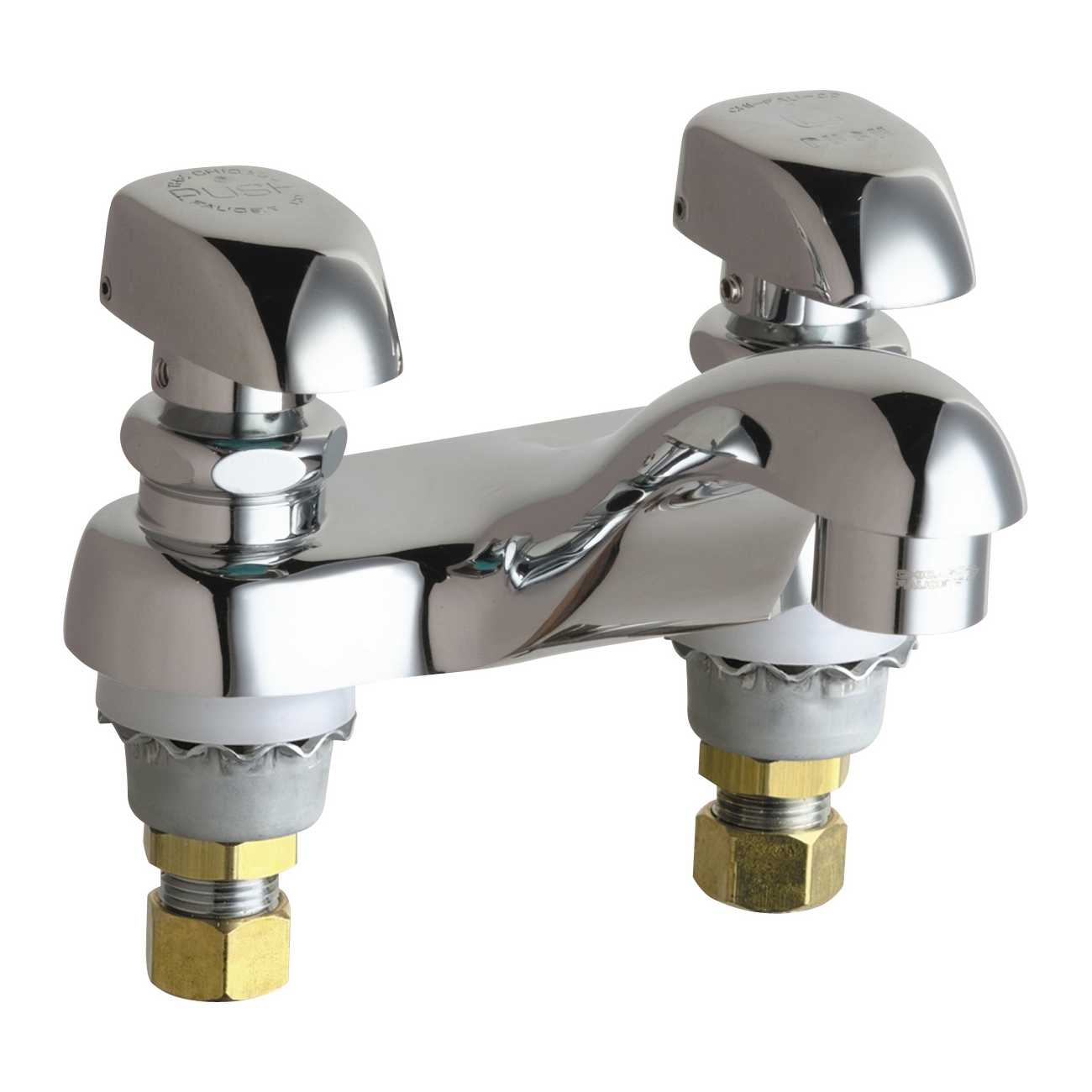 Chicago Faucet® 802-V335ABCP Lavatory Sink Faucet, Chrome Plated, 2 Handles, 2.2 gpm