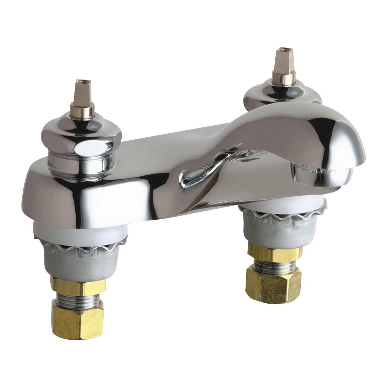 Chicago Faucet® 802-LEHXKAB Lavatory Sink Faucet, Chrome Plated, 2.2 gpm