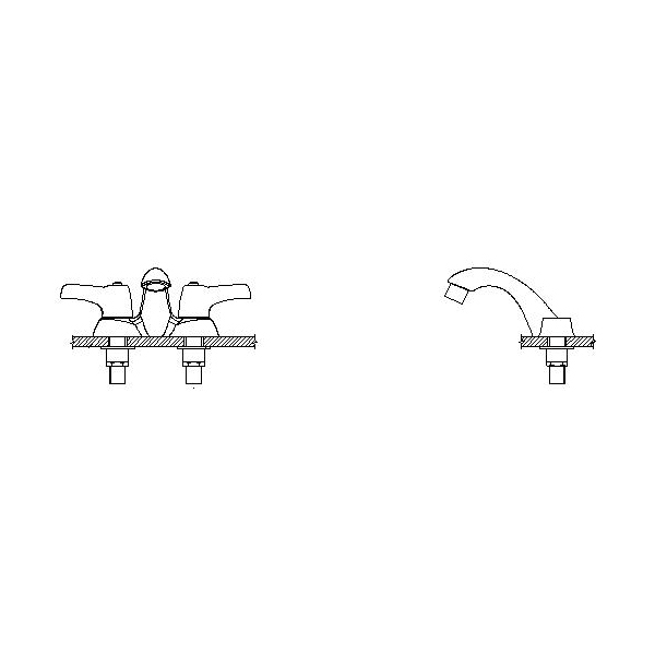 DELTA® 21C553 Heavy Duty Centerset Sink Faucet With Chain Stay, TECK®, Polished Chrome, 2 Handles, 0.5 gpm