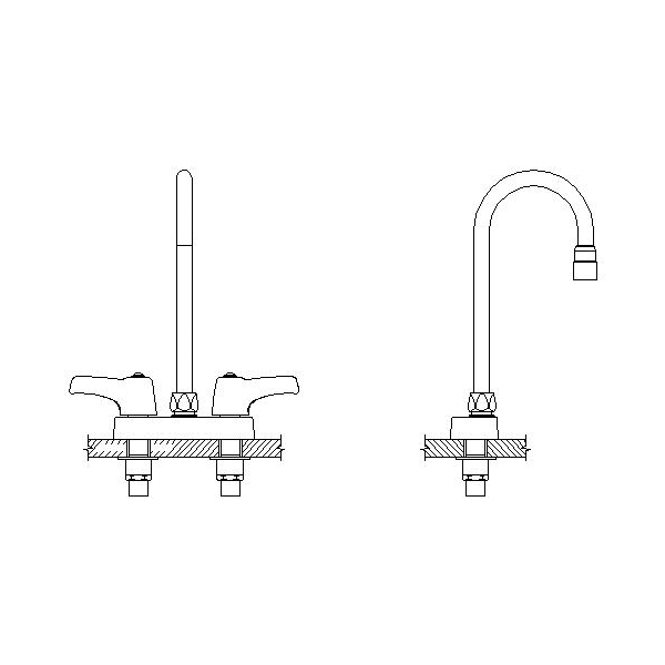 DELTA® 27C4853 Heavy Duty Lavatory Sink Faucet, TECK®, Polished Chrome, 2 Handles, 0.5 gpm