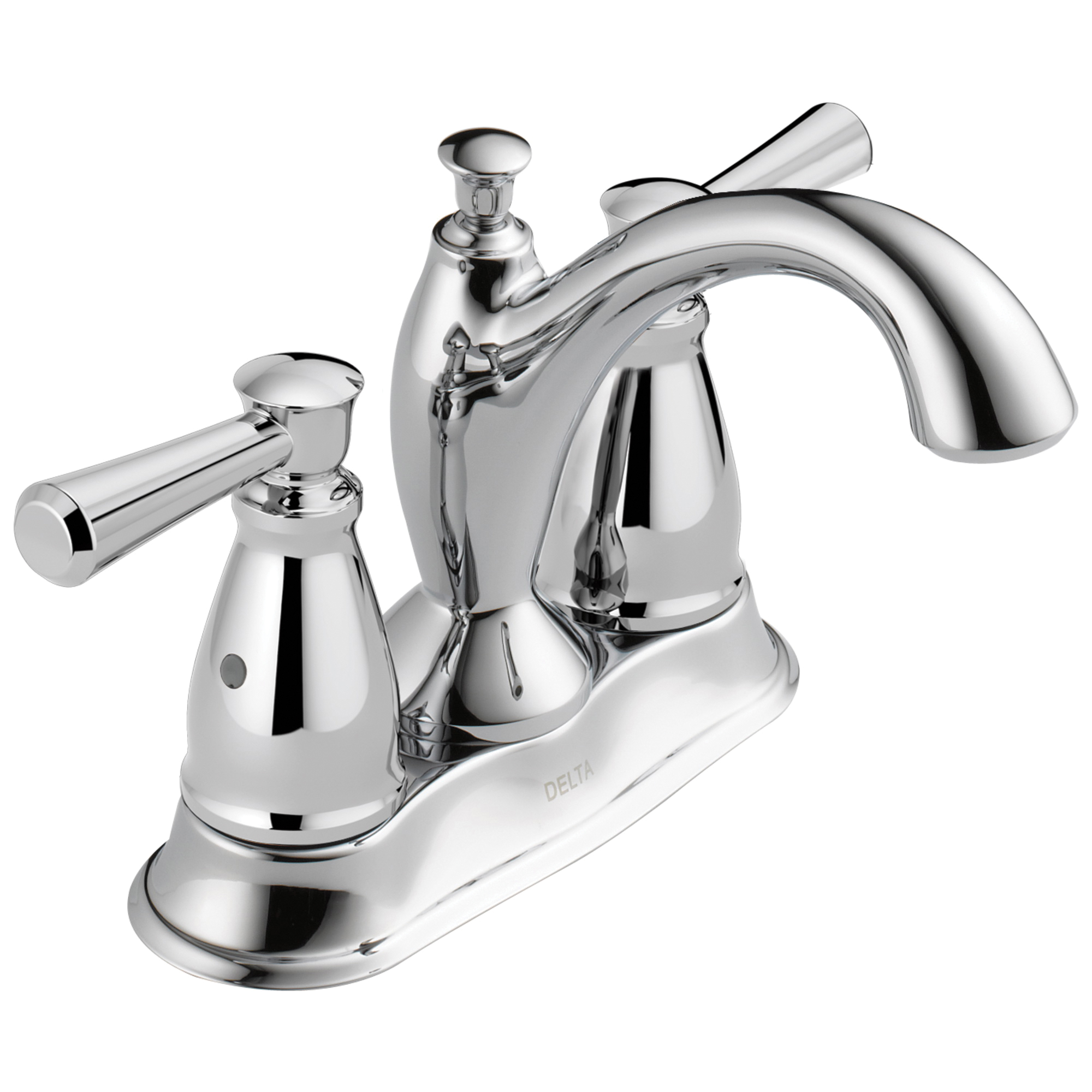 DELTA® 2593-TP-DST Tract-Pack™ Centerset Lavatory Faucet, Linden™, Chrome Plated, 2 Handles, 50/50 Pop-Up Drain, 1.2 gpm