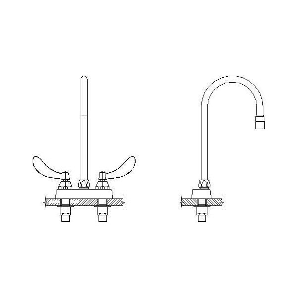 DELTA® 27C4924-R5 Heavy Duty Lavatory Sink Faucet, TECK®, Polished Chrome, 2 Handles, 1.5 gpm