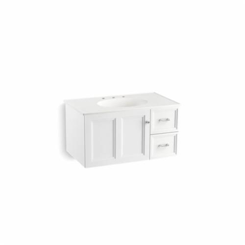 Kohler® 99520-R-1WA Damask® Bathroom Vanity Cabinet, 19 in OAH x 36 in OAW x 21-7/8 in OAD, Wall Mount, Linen White Cabinet - Discontinued