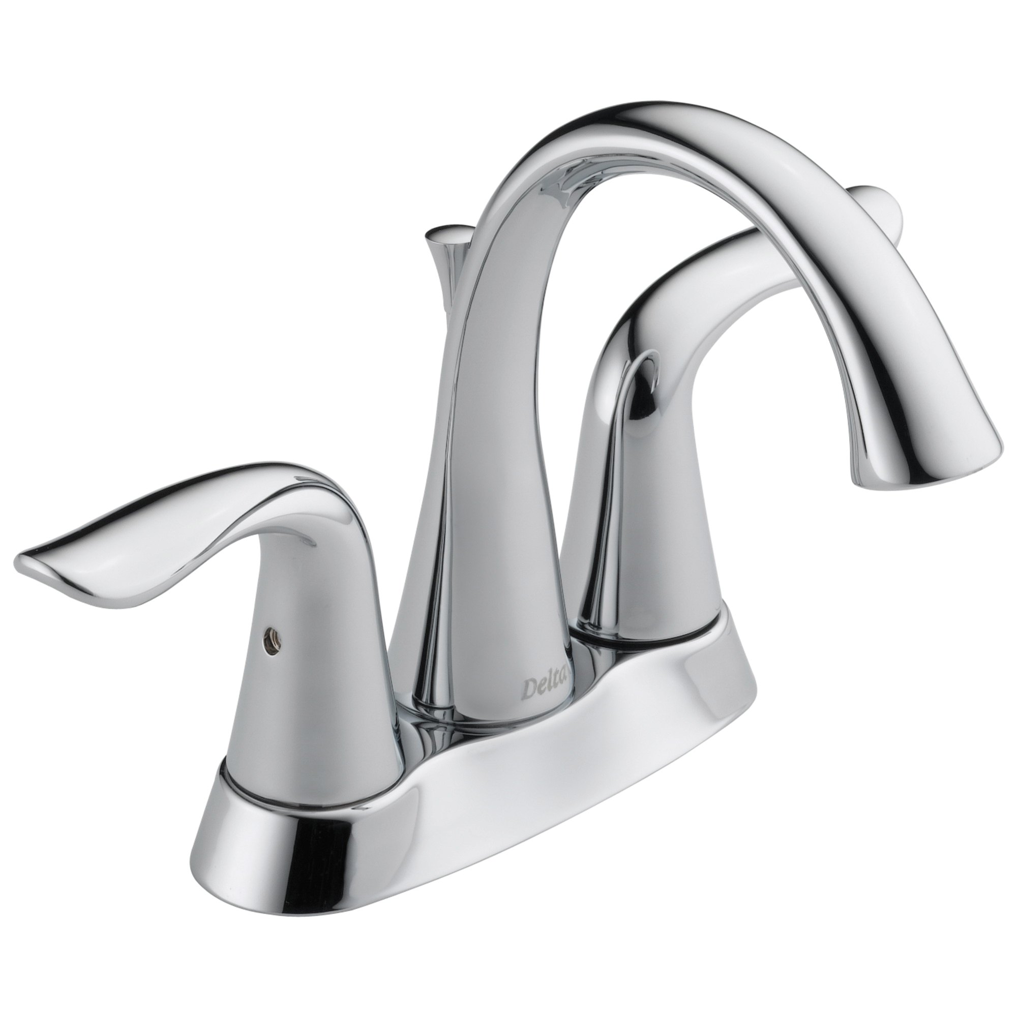 DELTA® 2538-MPU-DST Centerset Lavatory Faucet, Lahara®, Chrome Plated, 2 Handles, Metal Pop-Up Drain, 1.2 gpm