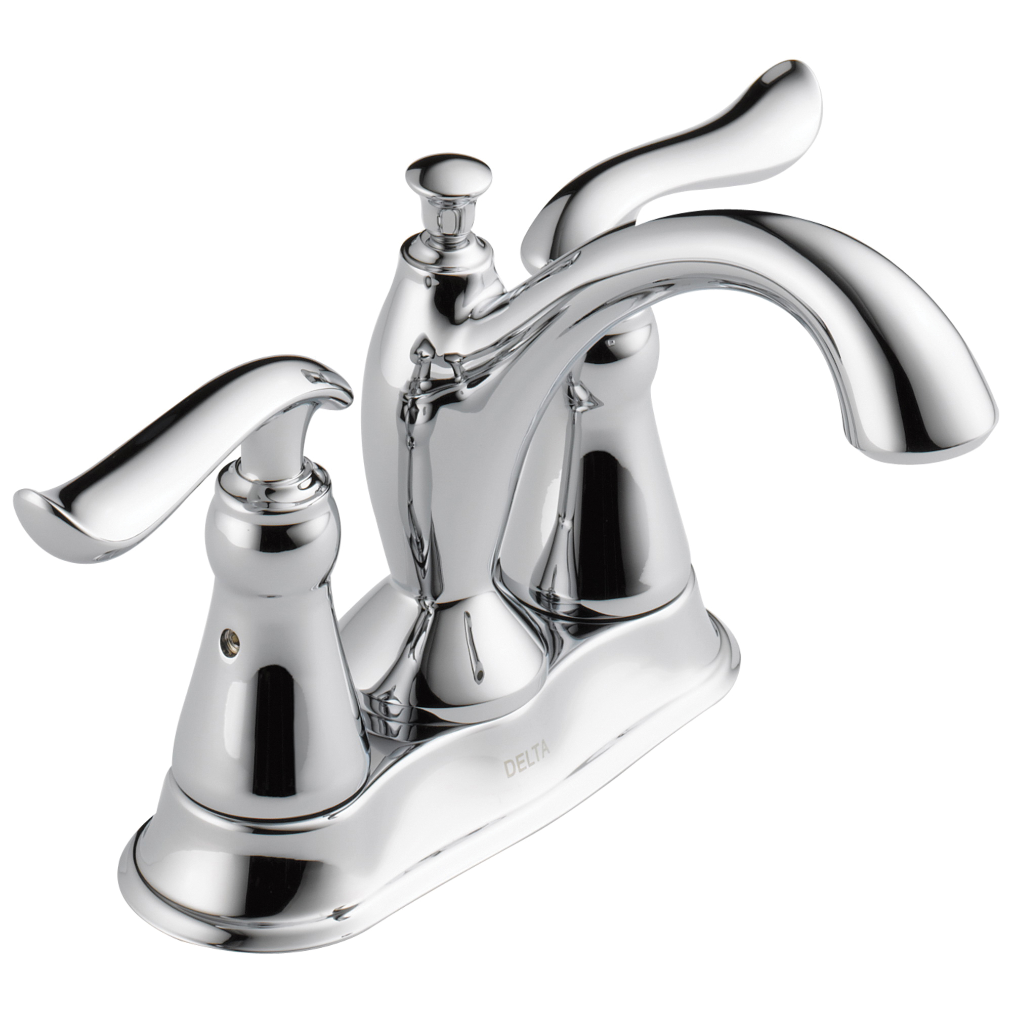 DELTA® 2594-TP-DST Tract-Pack™ Centerset Lavatory Faucet, Linden™, Chrome Plated, 2 Handles, 50/50 Pop-Up Drain, 1.2 gpm