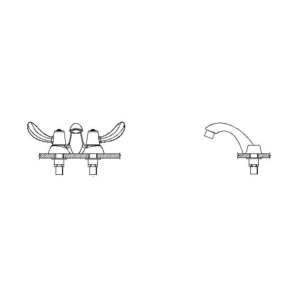 DELTA® 21C542 Heavy Duty Centerset Sink Faucet With Chain Stay, TECK®, Polished Chrome, 2 Handles, 1.5 gpm