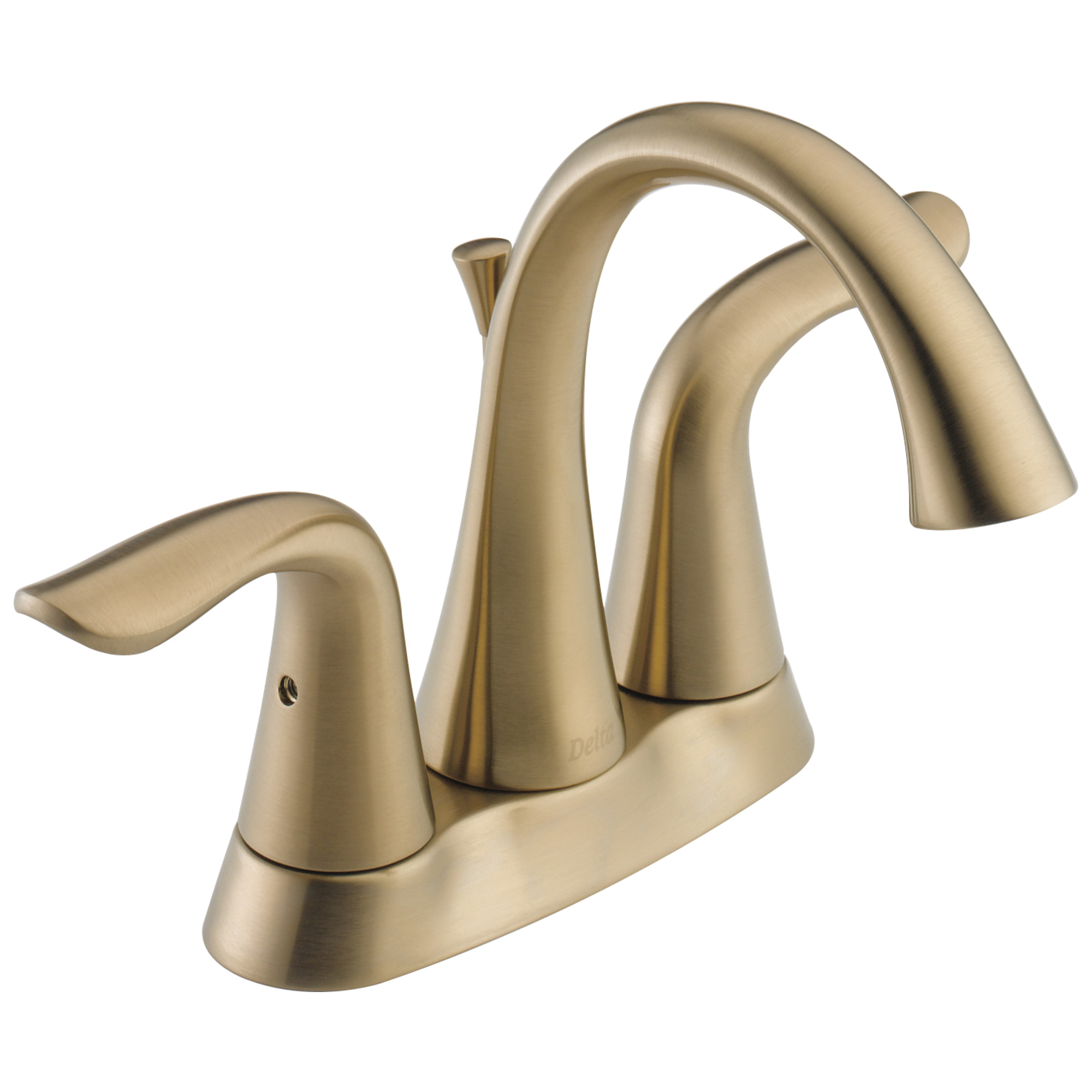 DELTA® 2538-CZMPU-DST Centerset Lavatory Faucet, Lahara®, Champagne Bronze, 2 Handles, Metal Pop-Up Drain, 1.2 gpm