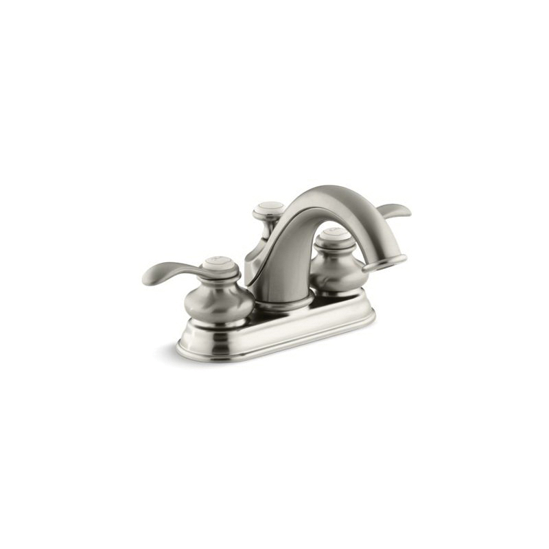 Kohler® 12266-4-BN Centerset Bathroom Sink Faucet, Fairfax®, Brushed Nickel, 2 Handles, Pop-Up Drain, 1.2 gpm