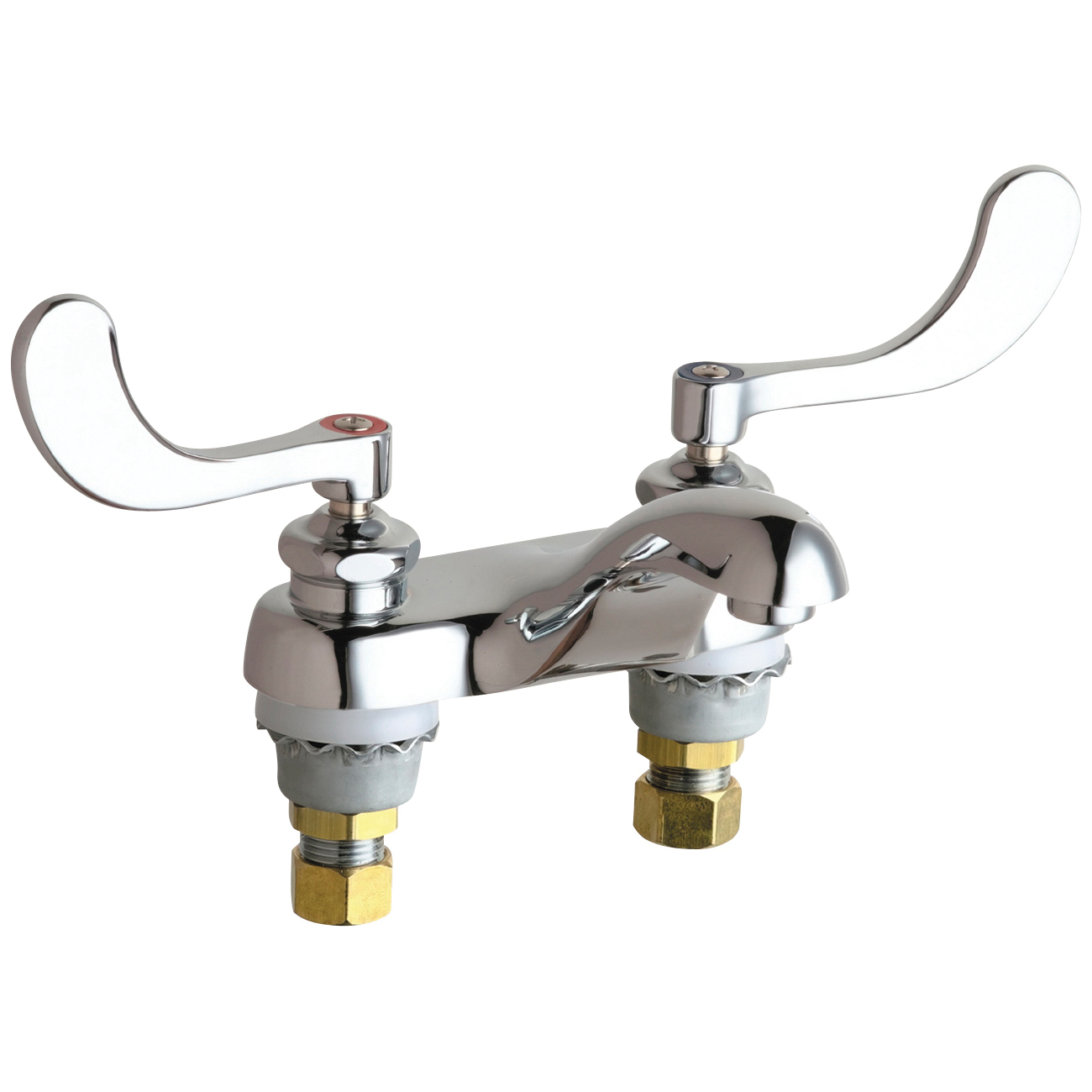 Chicago Faucet® 802-317XKABCP Lavatory Sink Faucet, Chrome Plated, 2 Handles, 2.2 gpm