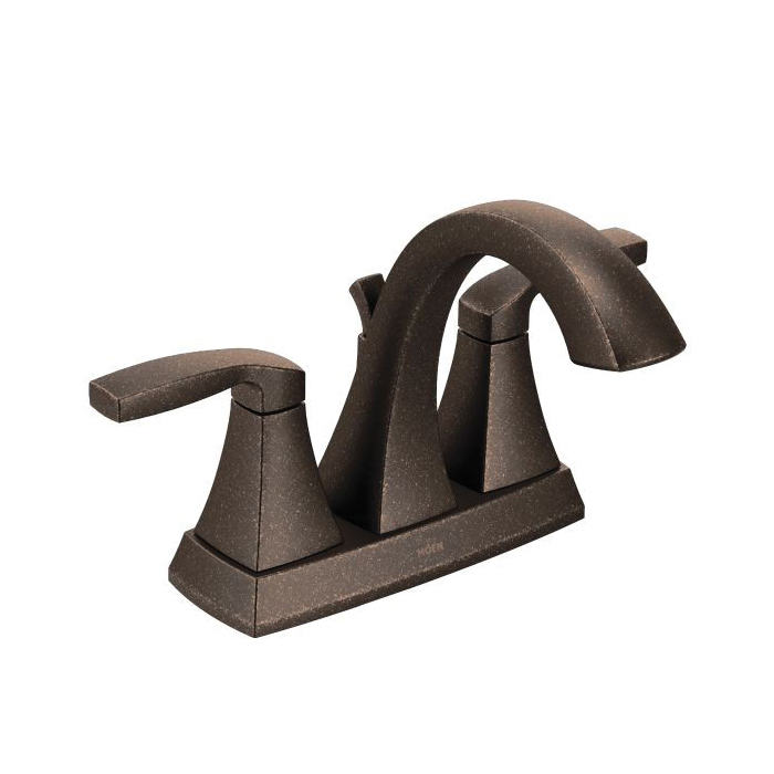 Moen® 6901ORB Centerset Bathroom Faucet, Voss™, Oil Rubbed Bronze, 2 Handles, Metal Pop-Up Drain, 1.5 gpm
