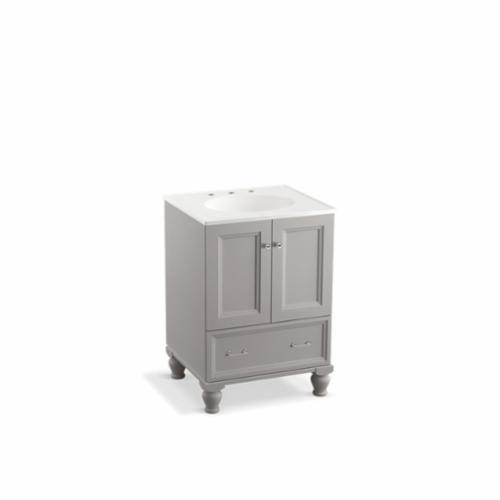 Kohler® 99514-LG-1WT Damask® Bathroom Vanity Cabinet With Furniture Legs, Free Standing Mount, Mohair Gray Cabinet