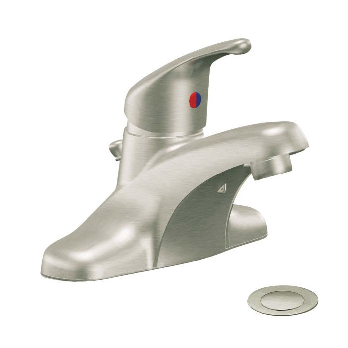 CFG CA40711BN Centerset Bathroom Faucet, Cornerstone™, Brushed Nickel, 1 Handles, 50/50 Pop-Up Drain, 1.2 gpm