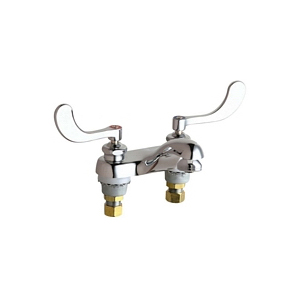 Chicago Faucet® 802-E15-317ABCP Lavatory Sink Faucet, Chrome Plated, 2 Handles, 1.5 gpm