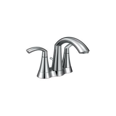 Moen® 66172 Centerset Bathroom Faucet, Glyde™, Chrome Plated, 2 Handles, 50/50 Pop-Up Drain, 1.2 gpm