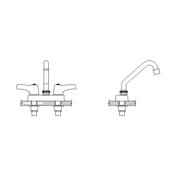 DELTA® 27C4353 Heavy Duty Lavatory Sink Faucet, TECK®, Polished Chrome, 2 Handles, 0.5 gpm
