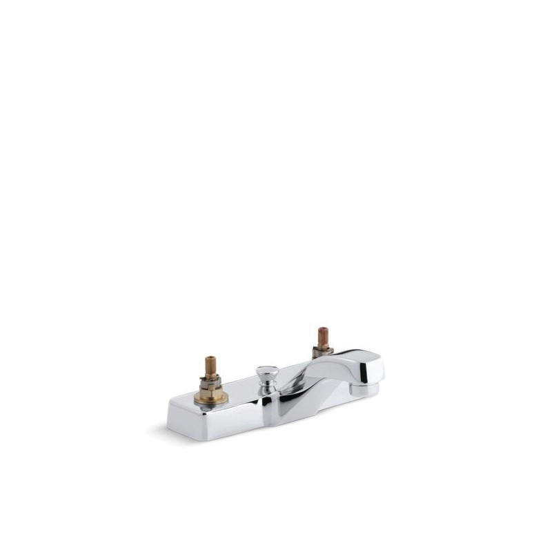 Kohler® 7401-KN-CP Centerset Bathroom Sink Faucet, Triton™, Polished Chrome, 2 Handles, Pop-Up Drain, 0.5 gpm