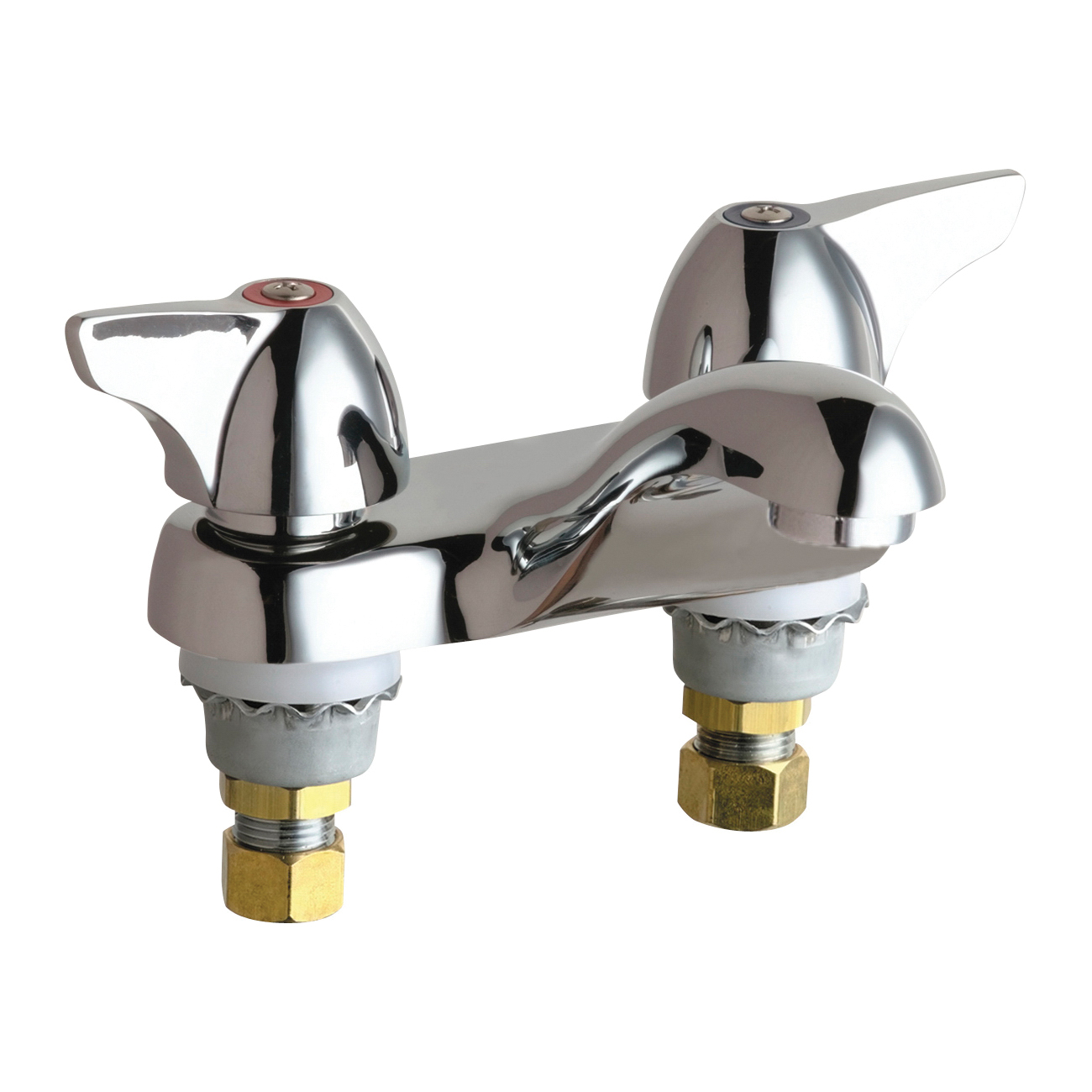 Chicago Faucet® 802-1000ABCP Lavatory Sink Faucet, Chrome Plated, 2 Handles, 2.2 gpm