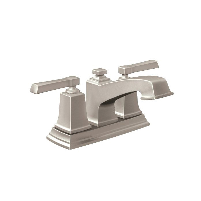 Moen® 6010SRN Centerset Bathroom Faucet, Boardwalk™, Spot Resist® Nickel, 2 Handles, Pop-Up Drain, 1.5 gpm