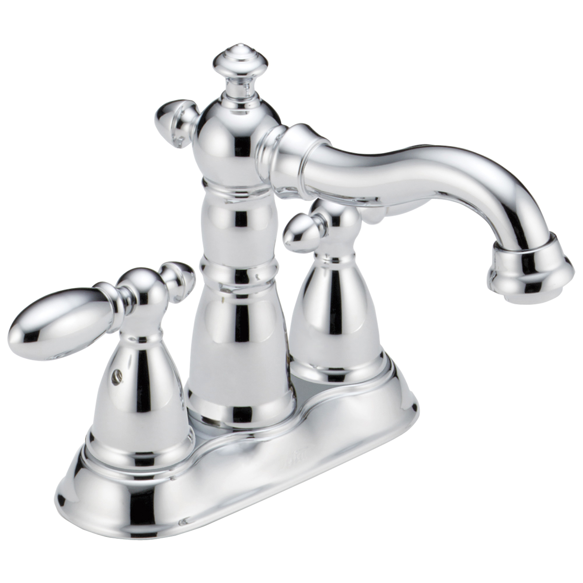 DELTA® 2555-MPU-DST Centerset Lavatory Faucet, Victorian®, Chrome Plated, 2 Handles, Metal Pop-Up Drain, 1.2 gpm