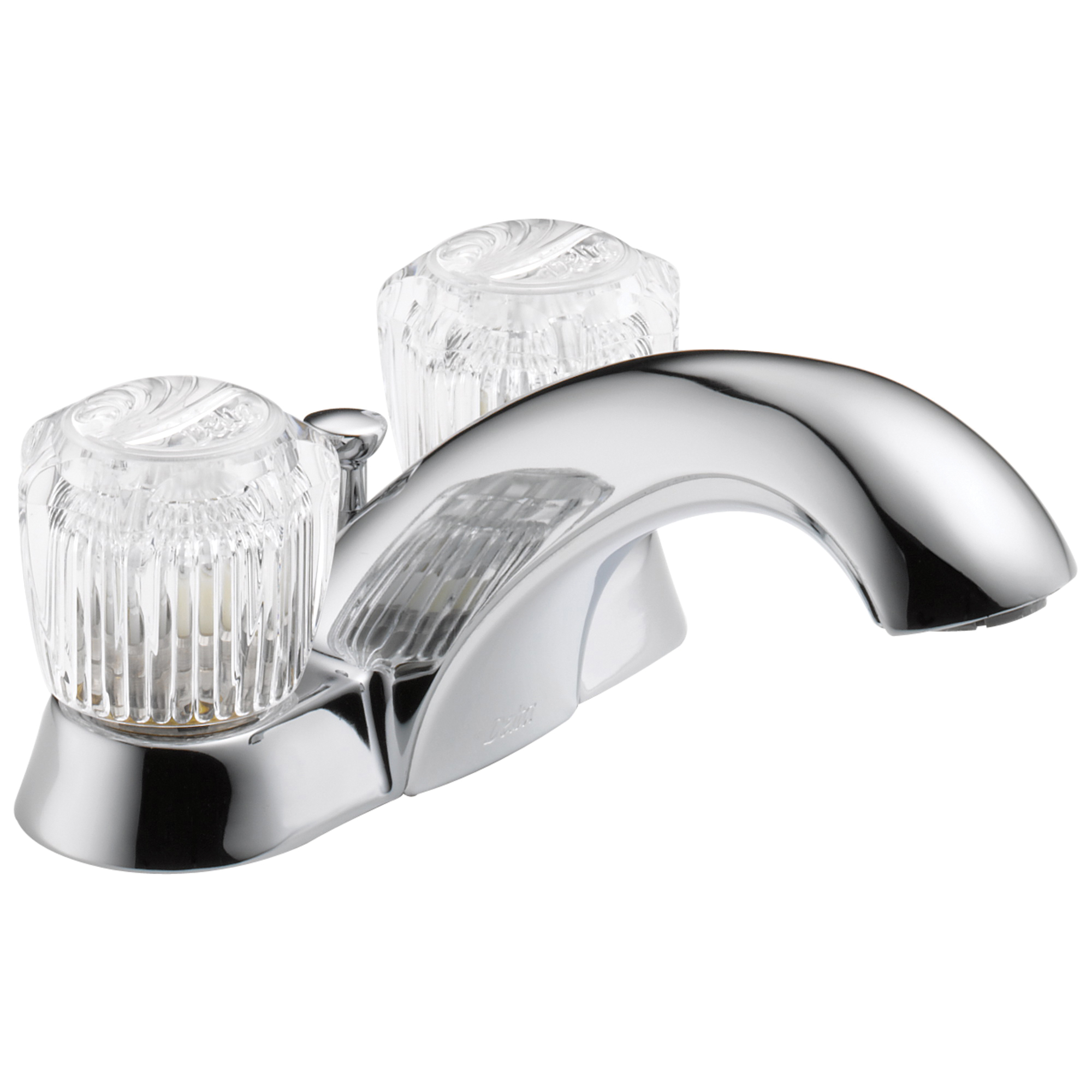 DELTA® 2522LF Centerset Lavatory Faucet, Classic, Chrome Plated, 2 Handles, Polypropylene Pop-Up Drain, 1.2 gpm