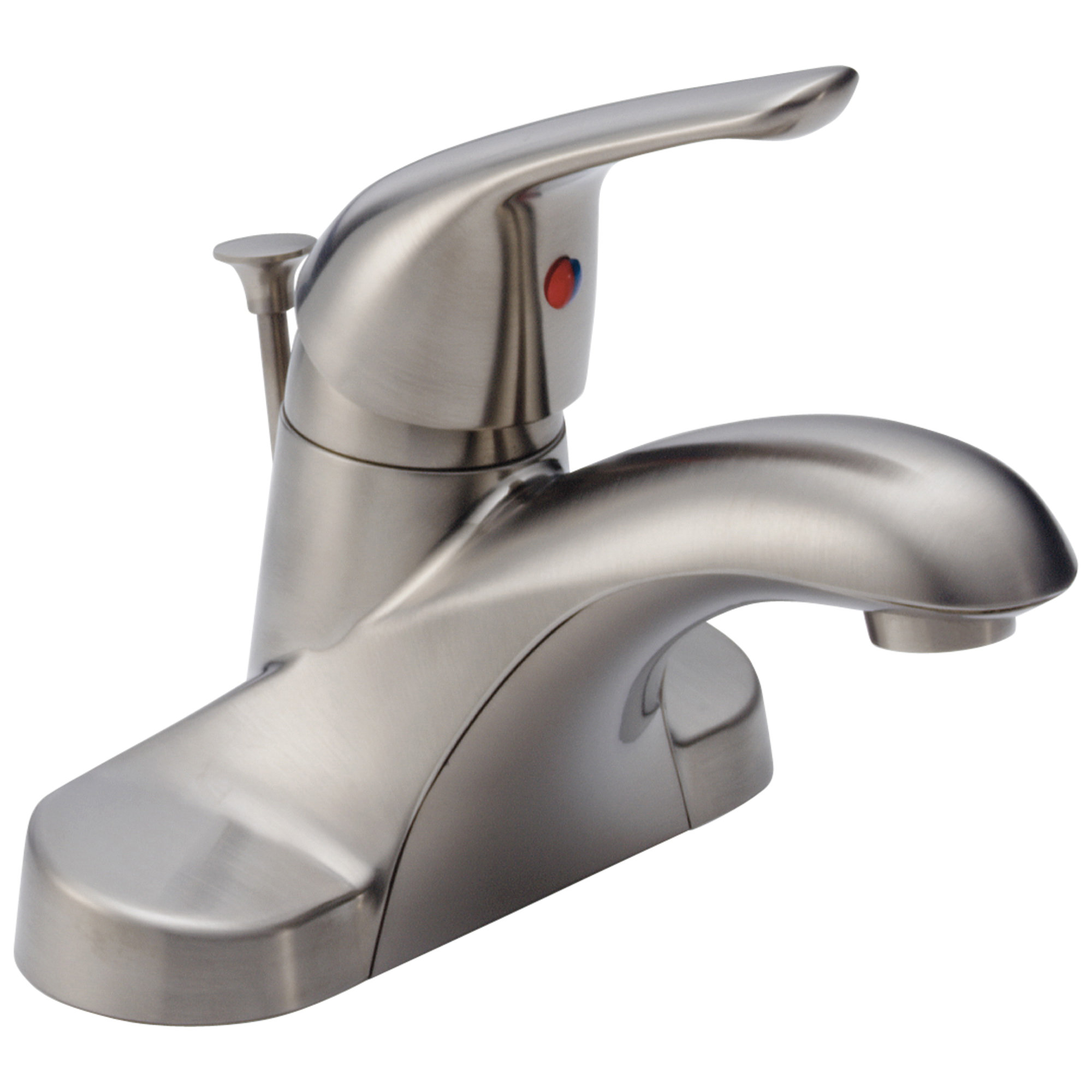 DELTA® B510LF-SS Centerset Lavatory Faucet, Foundations®, Stainless Steel, 1 Handles, Pop-Up Drain, 1.5 gpm