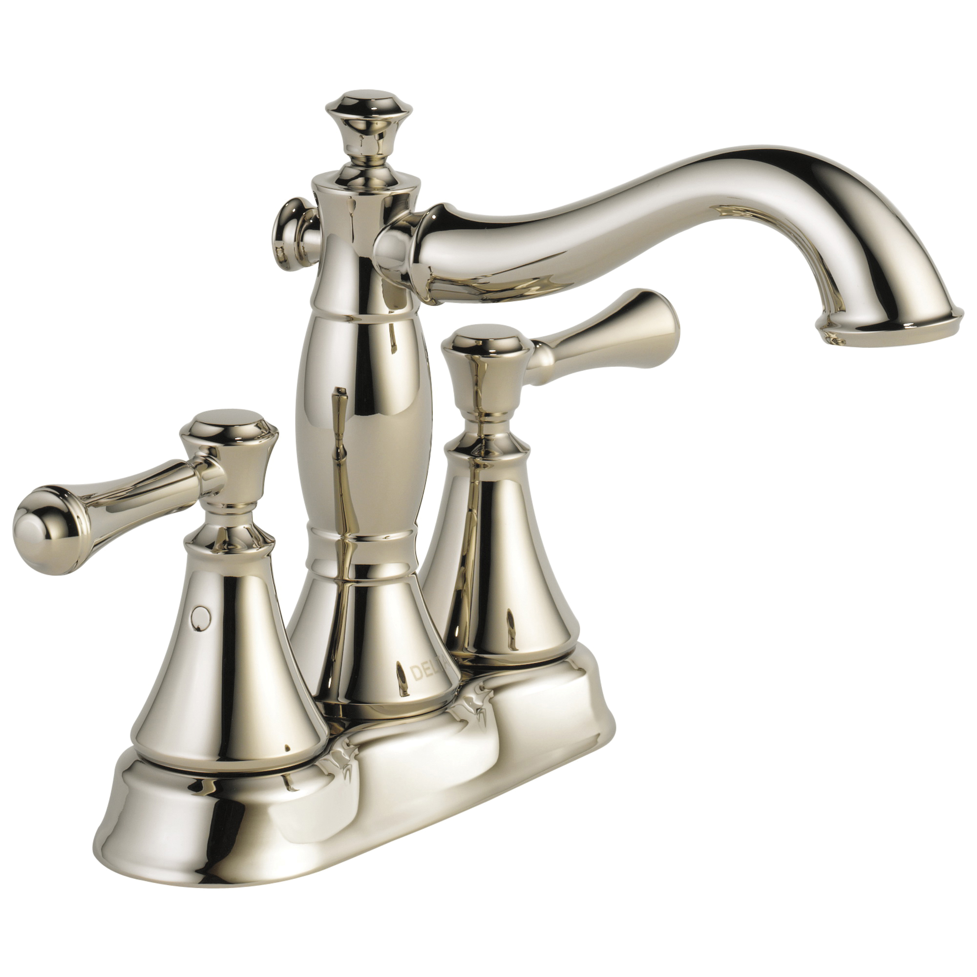 DELTA® 2597LF-PNMPU Centerset Lavatory Faucet, Cassidy™, Polished Nickel, 2 Handles, Metal Pop-Up Drain, 1.2 gpm