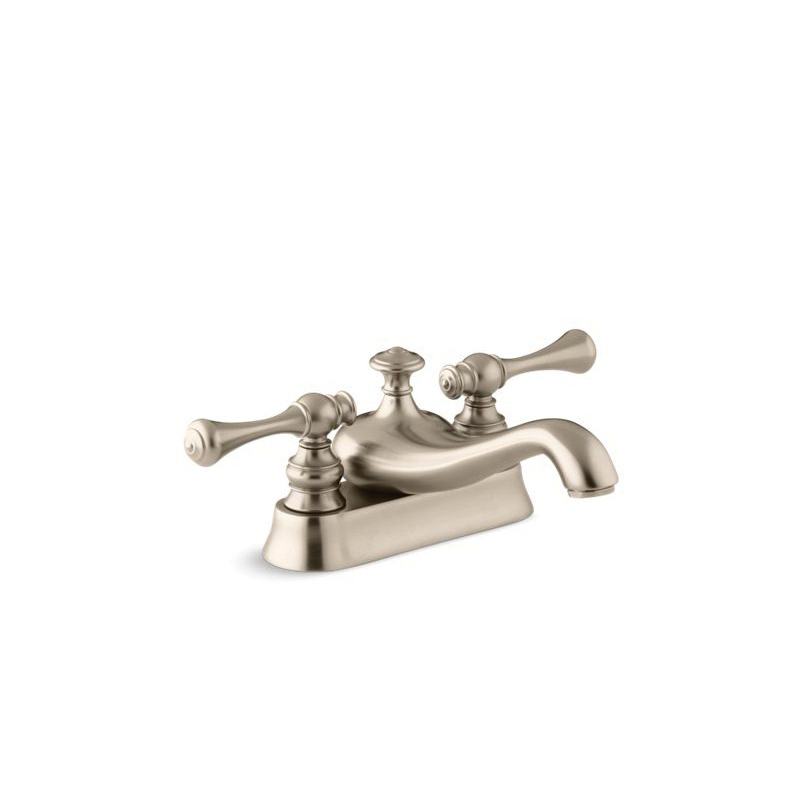 Kohler® 16100-4A-BV Centerset Bathroom Sink Faucet, Revival®, Vibrant® Brushed Bronze, 2 Handles, Metal Pop-Up Drain, 1.2 gpm