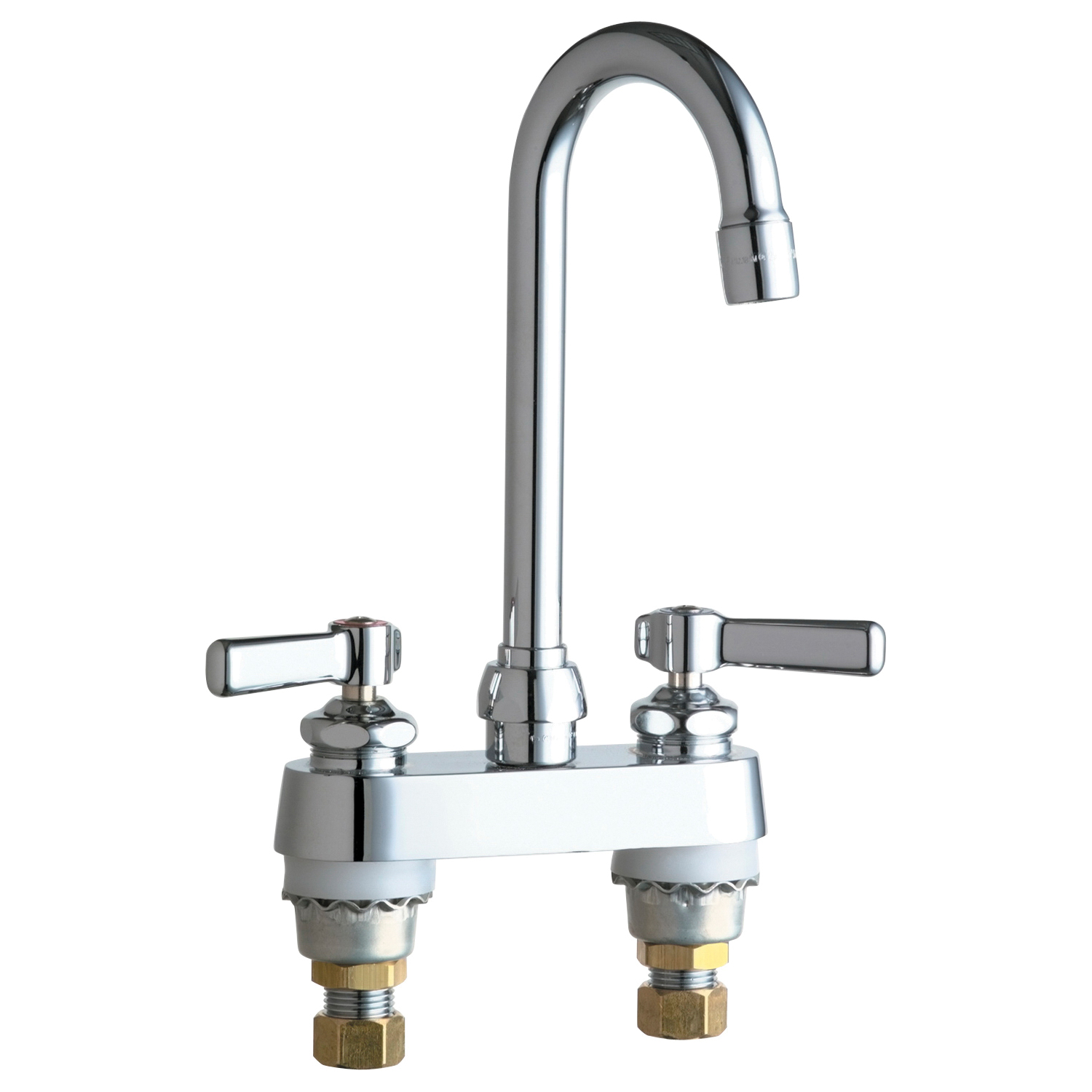 Chicago Faucet® 895-ABCP Lavatory Sink Faucet, Chrome Plated, 2 Handles, 2.2 gpm