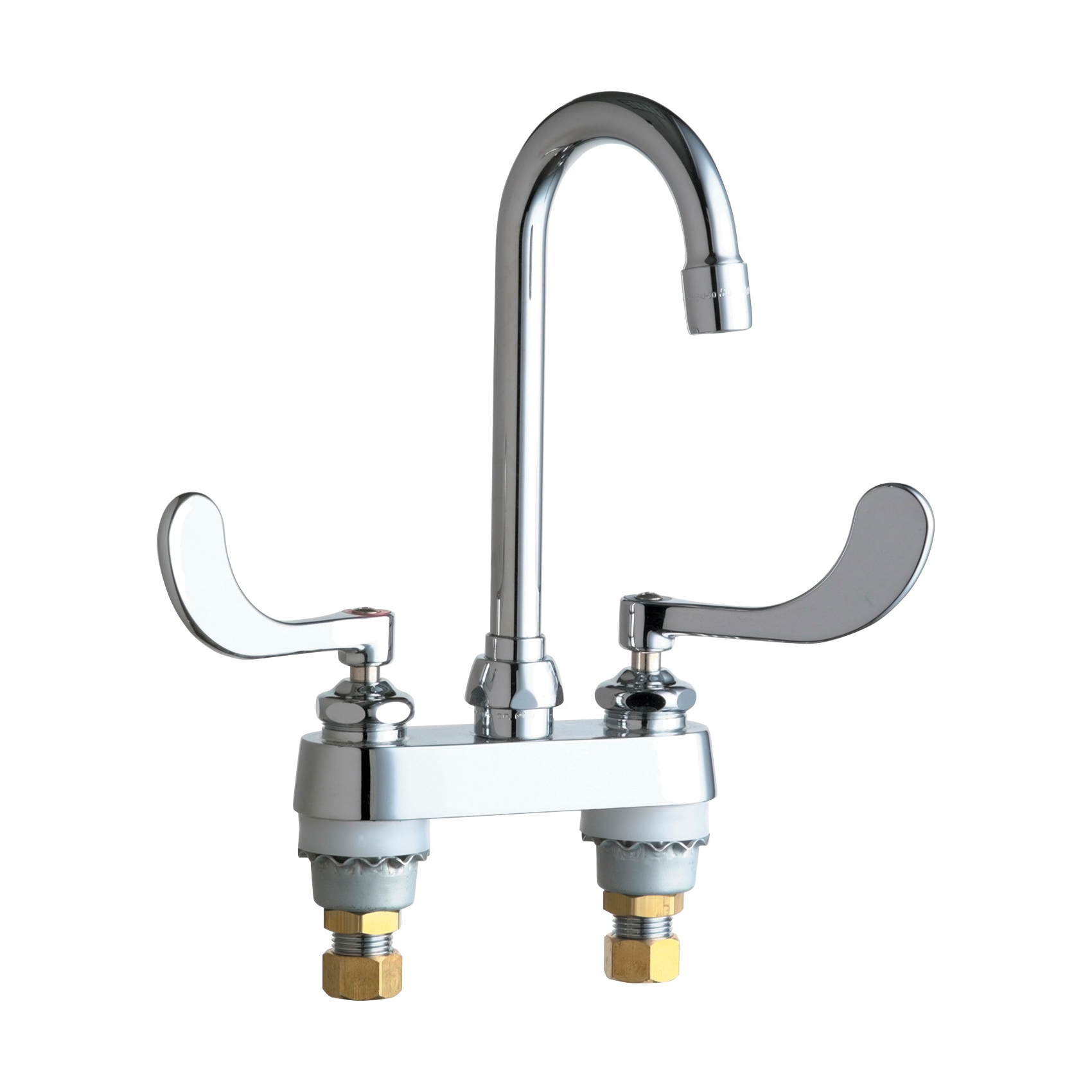 Chicago Faucet® 895-317ABCP Lavatory Sink Faucet, Chrome Plated, 2 Handles, 2.2 gpm