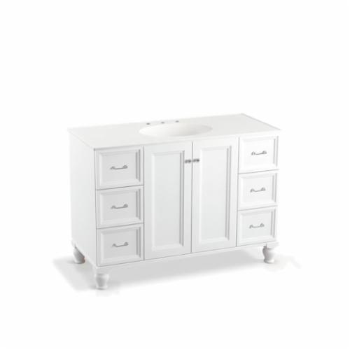 99522-LGSD-1WA Bathroom Vanity Cabinet With Furniture Legs and Split Top Drawer, Free Standing Mount, Linen White Cabinet - Discontinued