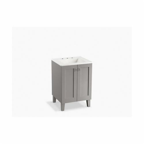 99526-LG-1WT Poplin® Bathroom Vanity Cabinet With Furniture Legs, 34-1/2 in OAH x 24 in OAW x 21-7/8 in OAD, Free Standing Mount, Mohair Gray Cabinet - Discontinued
