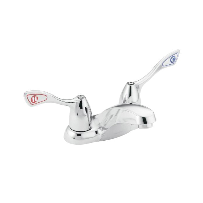 Moen® 8800F05 Centerset Bathroom Faucet, M-BITION™, Chrome Plated, 2 Handles, 0.5 gpm