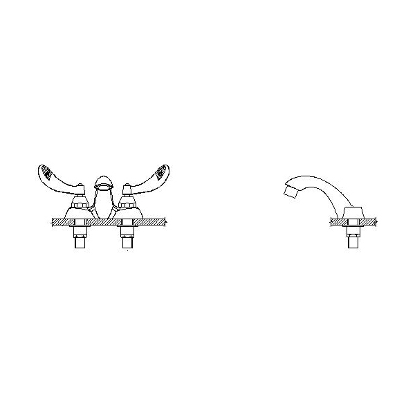 DELTA® 21C144-TI Heavy Duty Centerset Sink Faucet, TECK®, Polished Chrome, 2 Handles, 1.5 gpm